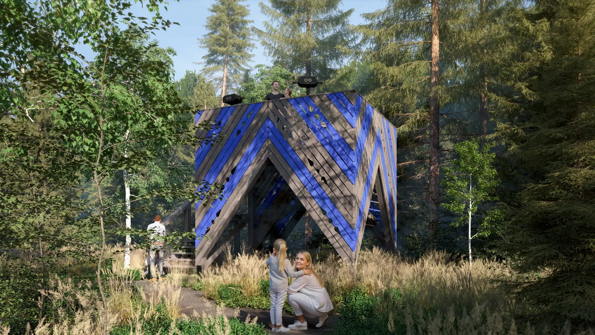 Wiata edukacyjna w stylu wołoskim — mała architektura Parku bioróżnorodności